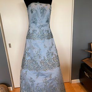 Elegant Montage MonCheri Blue BallGown A-line strapless formal embellished
